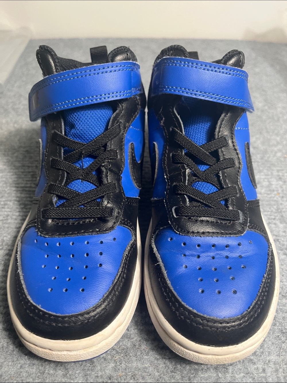 Nike Kids Royal Blue and Black High-Top Sneakers with Strap